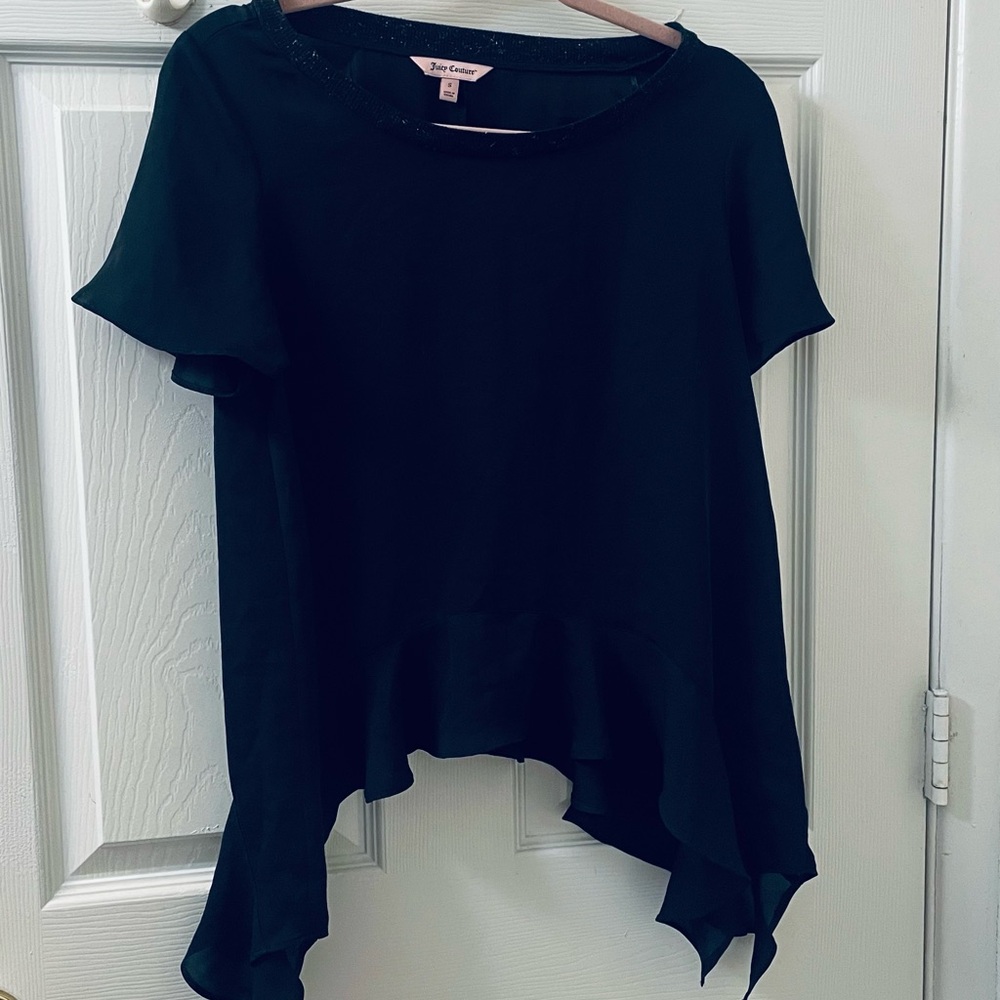 Juicy Couture Black Asymmetrical Relaxed Blouse